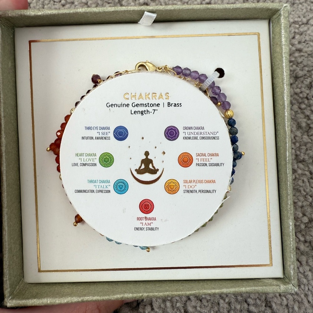 NWT Chakras Genuine Gemstone Bracelet or Anklet